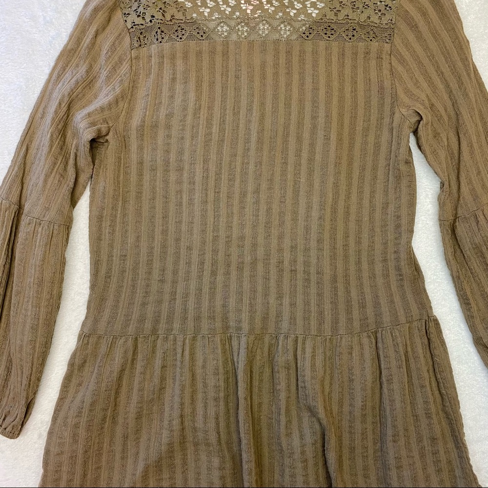 Knox Rose Olive Green Long Sleeve Crochet Blouse - Picture 7 of 16